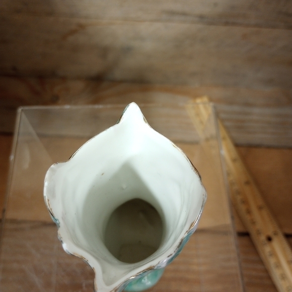 Vintage Ornate Design Bone China Shoe Made in Germany Green Pearlized. - Picture 7 of 11